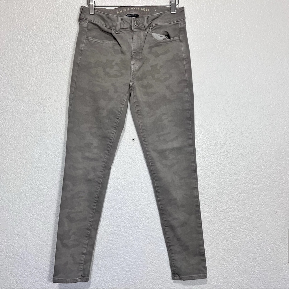 American Eagle High-Rise Leggings Sz 6 28 x 26 Next Level Stretch Camo Gray Fade